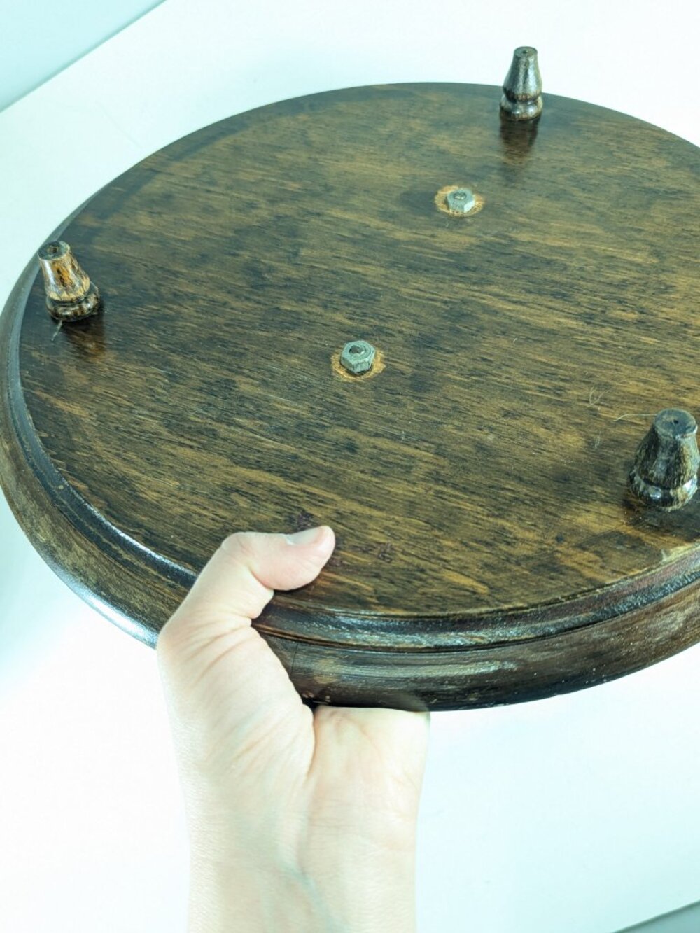 1896 Wooden Communion cup tray, Victorian Lord's Supper church caddie - Picture 9 of 14